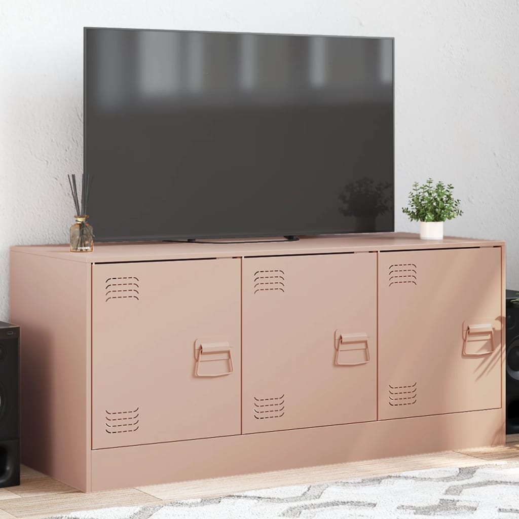 TV Cabinet Pink 99x39x44 cm Steel - vid-841644 - Design Hut