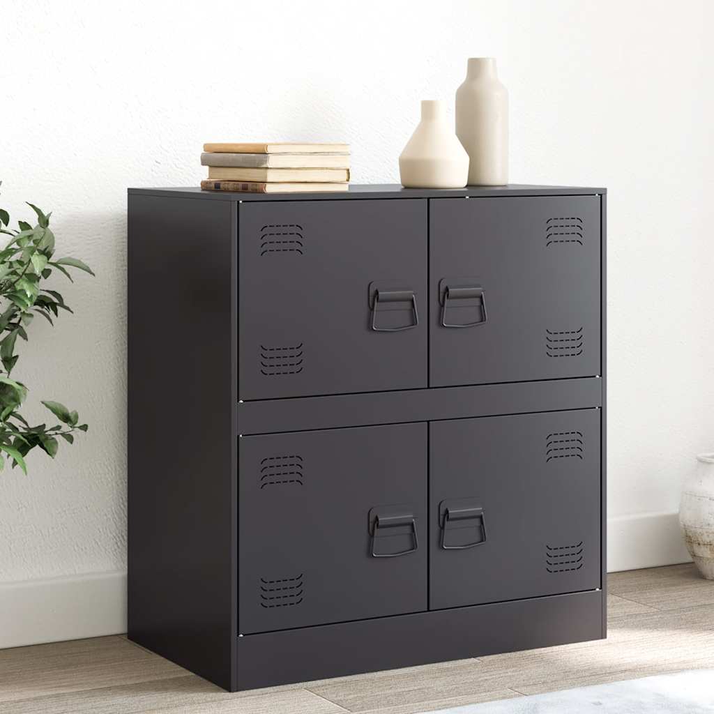 Sideboard Black 67x39x73 cm Steel - vid-841649 - Decor Base