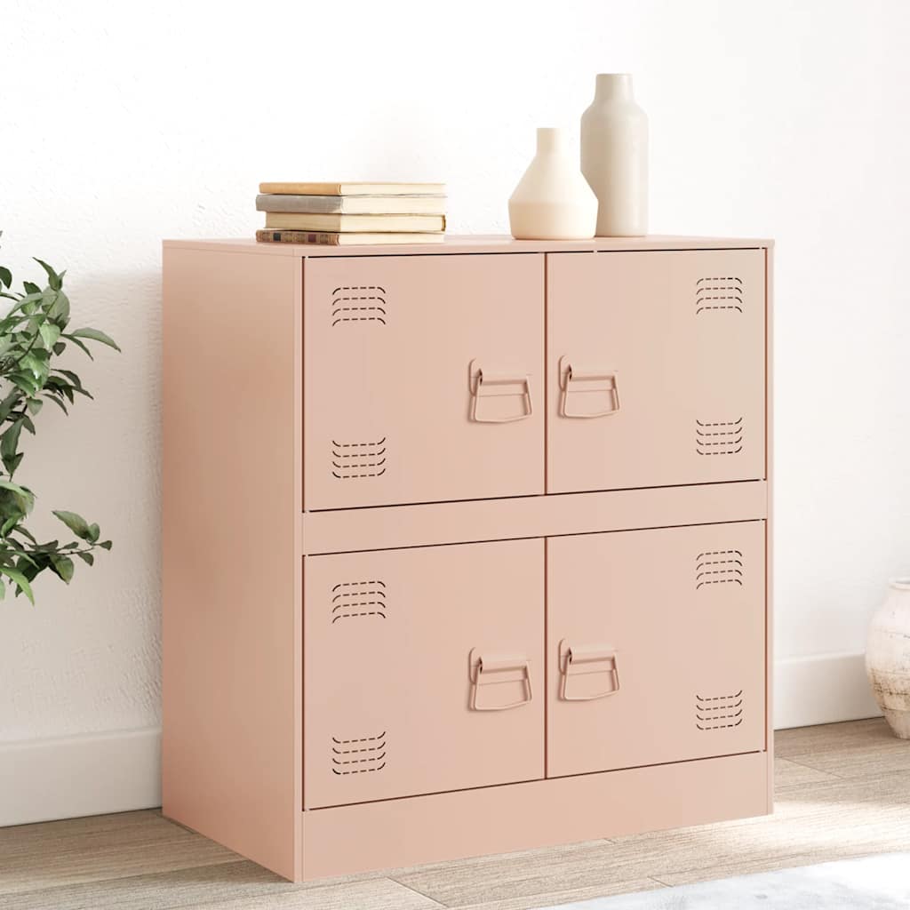 Sideboard Pink 67x39x73 cm Steel - vid-841650 - Decor Base