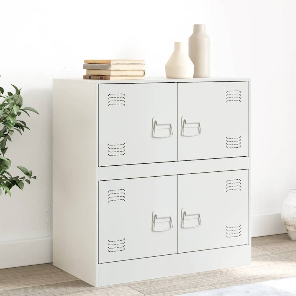 Sideboard White 67x39x73 cm Steel - vid-841654 - Decor Base