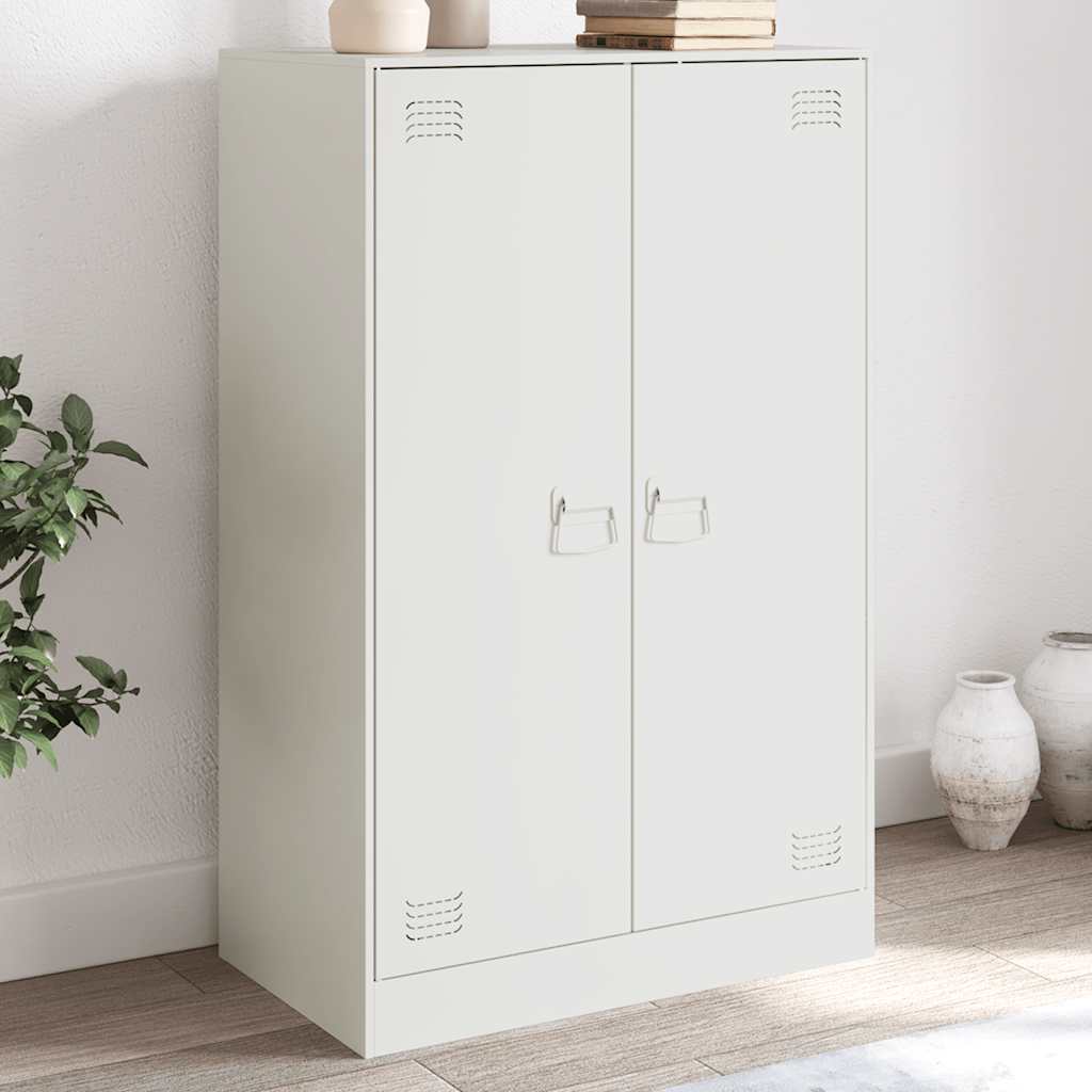 Sideboard White 67x39x107 cm Steel - vid-841666 - Charlotte Dunes