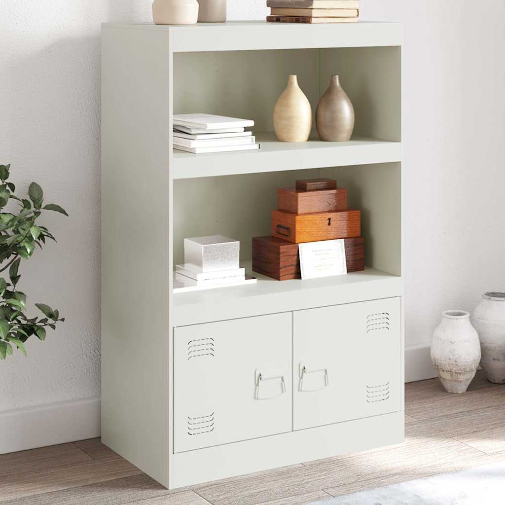 Sideboard White 67x39x107 cm Steel - vid-841672 - Charlotte Dunes