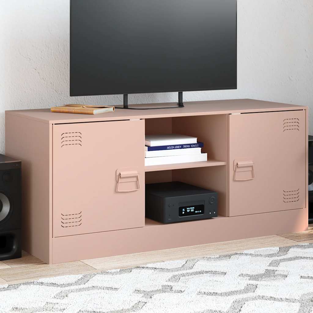 TV Cabinet Pink 99x39x44 cm Steel - vid-841686 - Design Hut