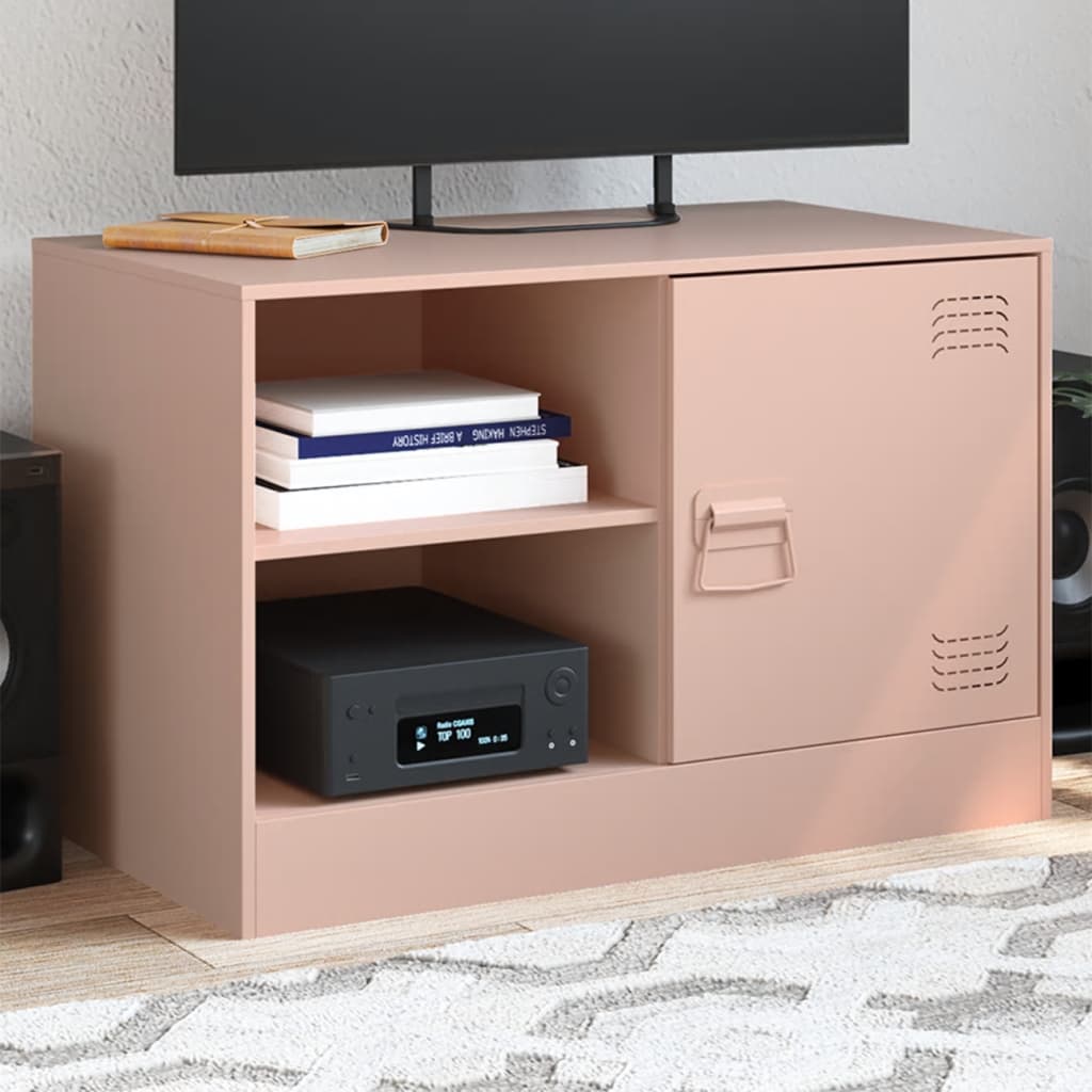 TV Cabinet Pink 67x39x44 cm Steel - vid-841693 - Design Hut