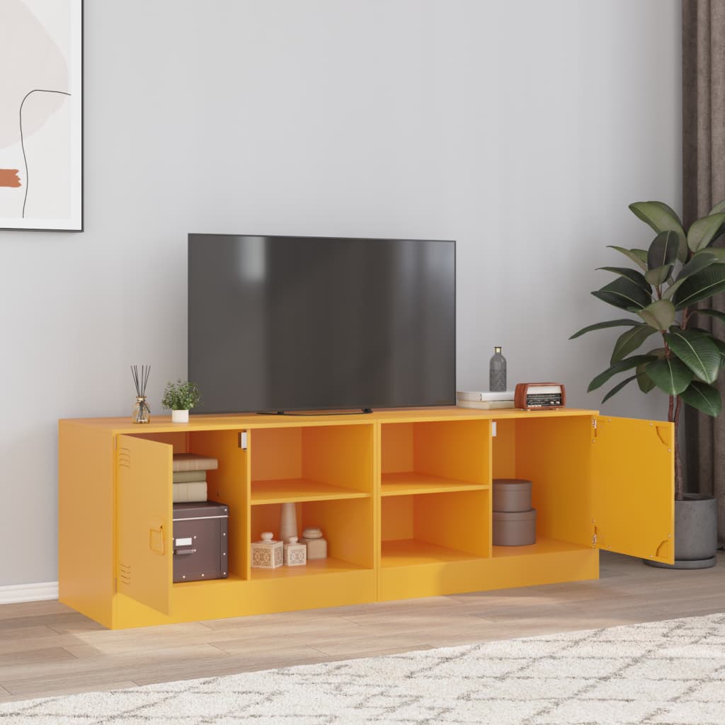 TV Cabinets 2 pcs Mustard Yellow 67x39x44 cm Steel - vid-841698 - Design Hut