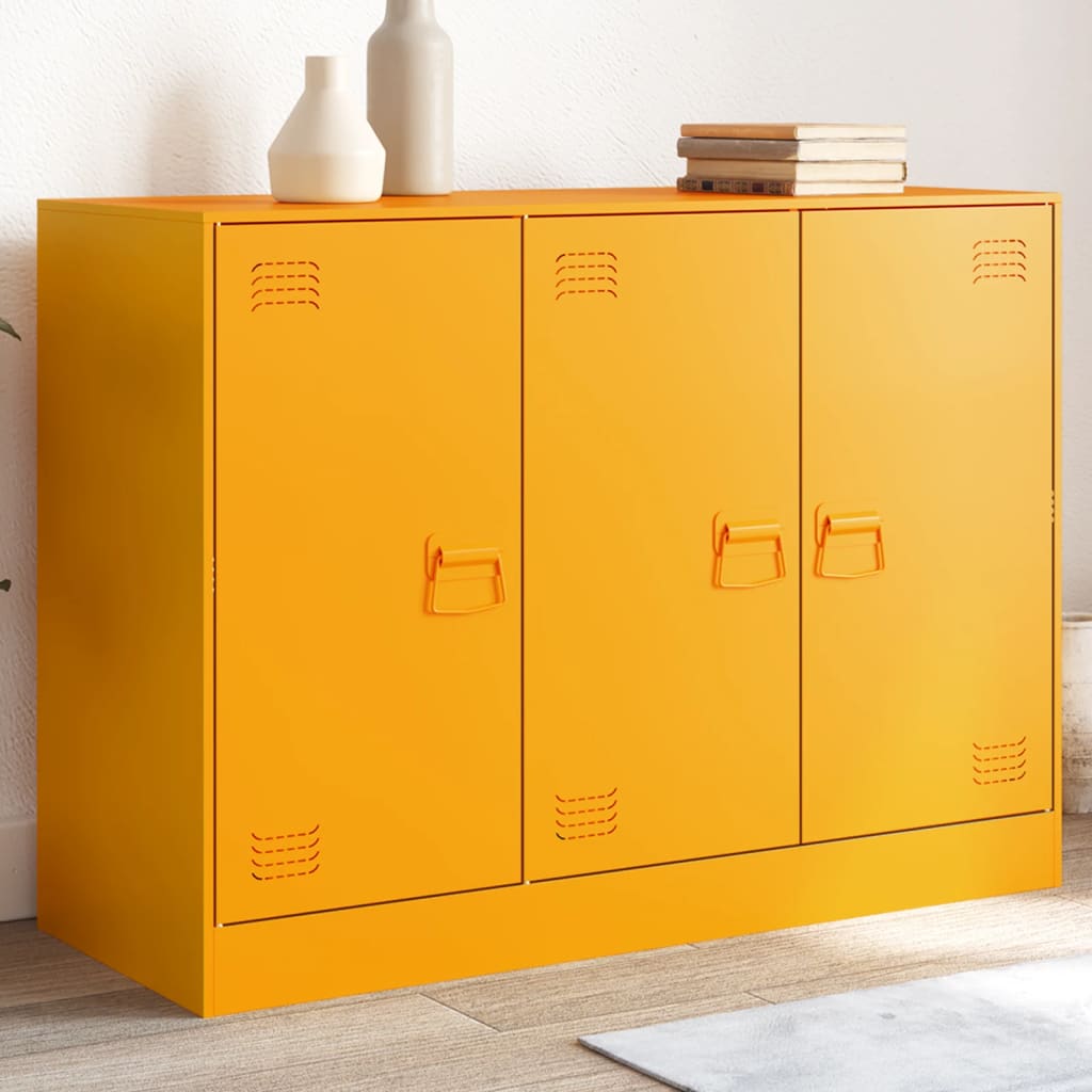 Sideboard Mustard Yellow 99x39x73 cm Steel - vid-841724 - Decor Base