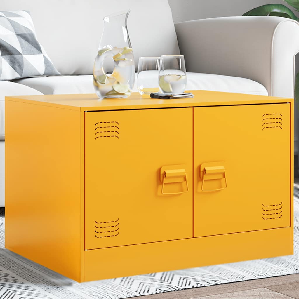 Coffee Table Mustard Yellow 67x50x44 cm Steel - Design Hut