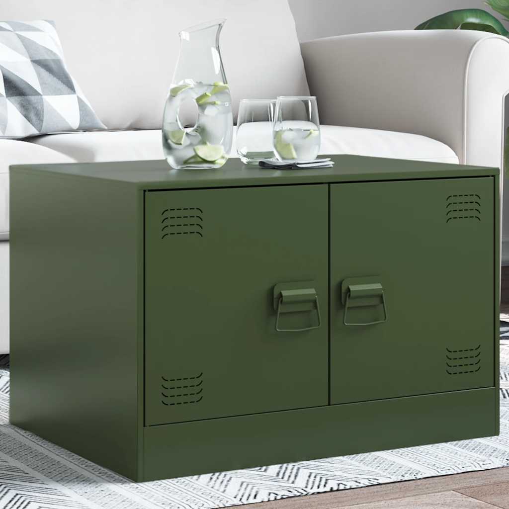 Coffee Table Olive Green 67x50x44 cm Steel - Design Hut