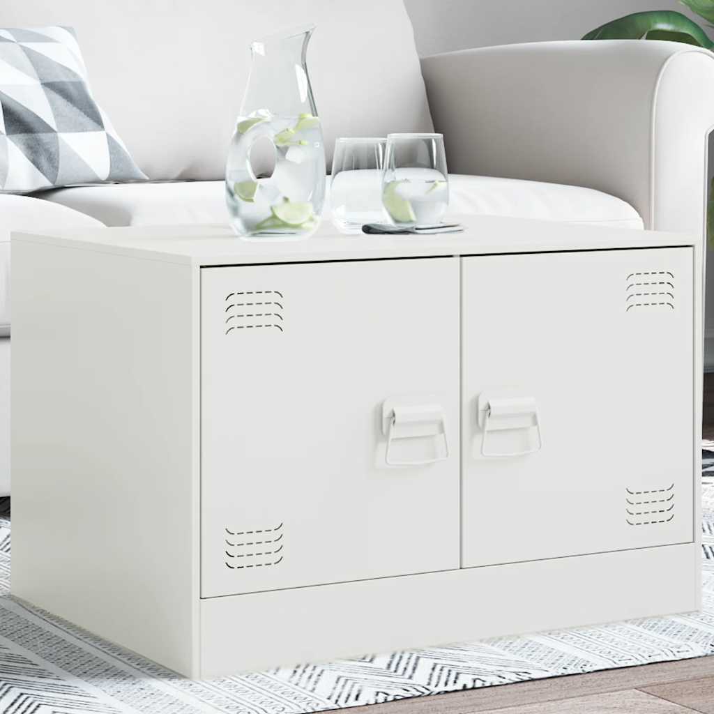 Coffee Table White 67x50x44 cm Steel - Design Hut