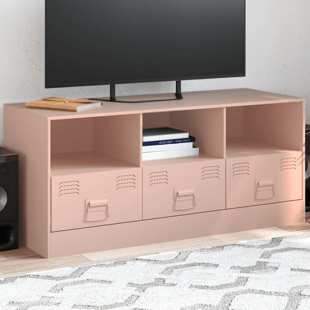 TV Cabinet Pink 99x39x44 cm Steel - vid-841734 - Design Hut