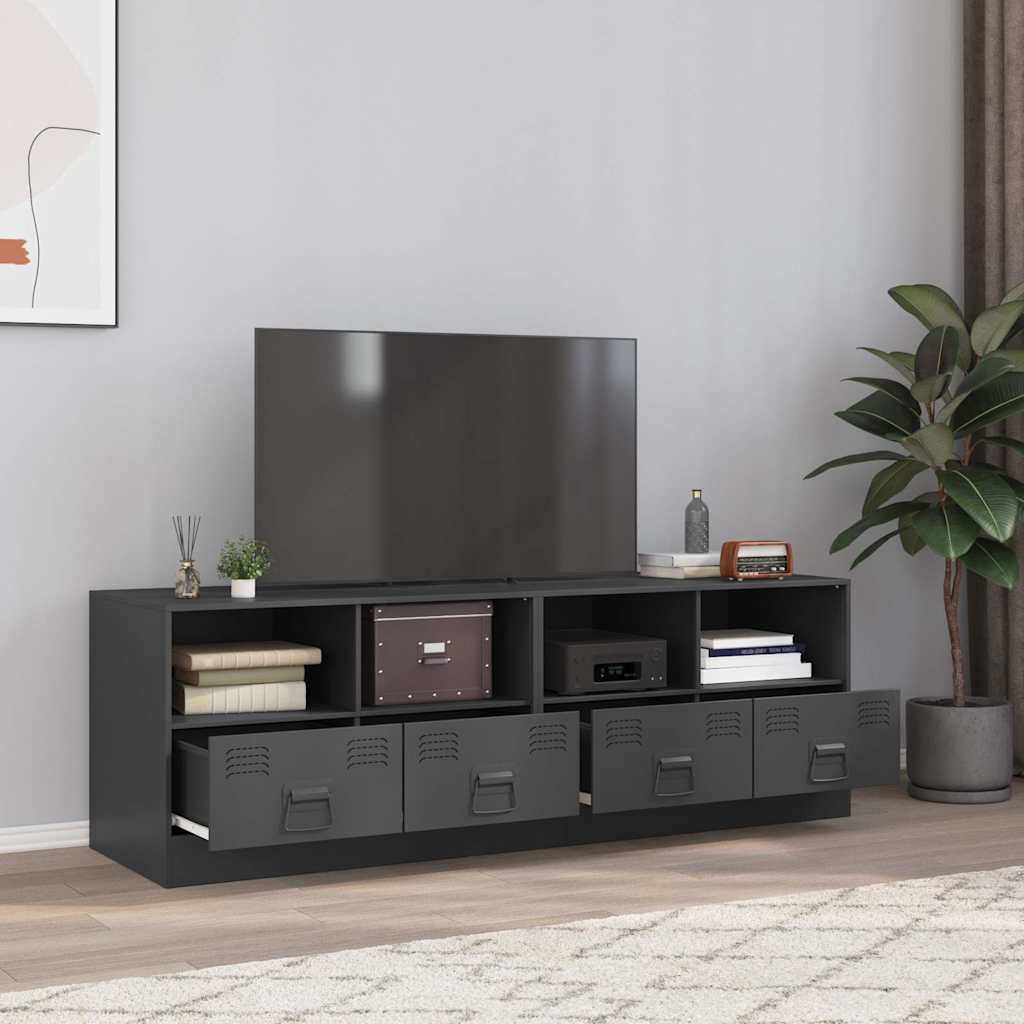 TV Cabinets 2 pcs Anthracite 67x39x44 cm Steel - vid-841744 - Design Hut
