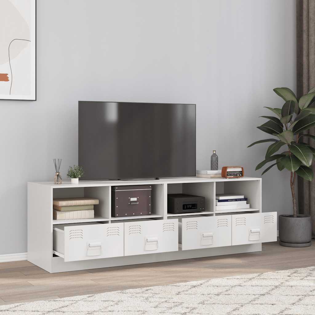 TV Cabinets 2 pcs White 67x39x44 cm Steel - vid-841750 - Design Hut