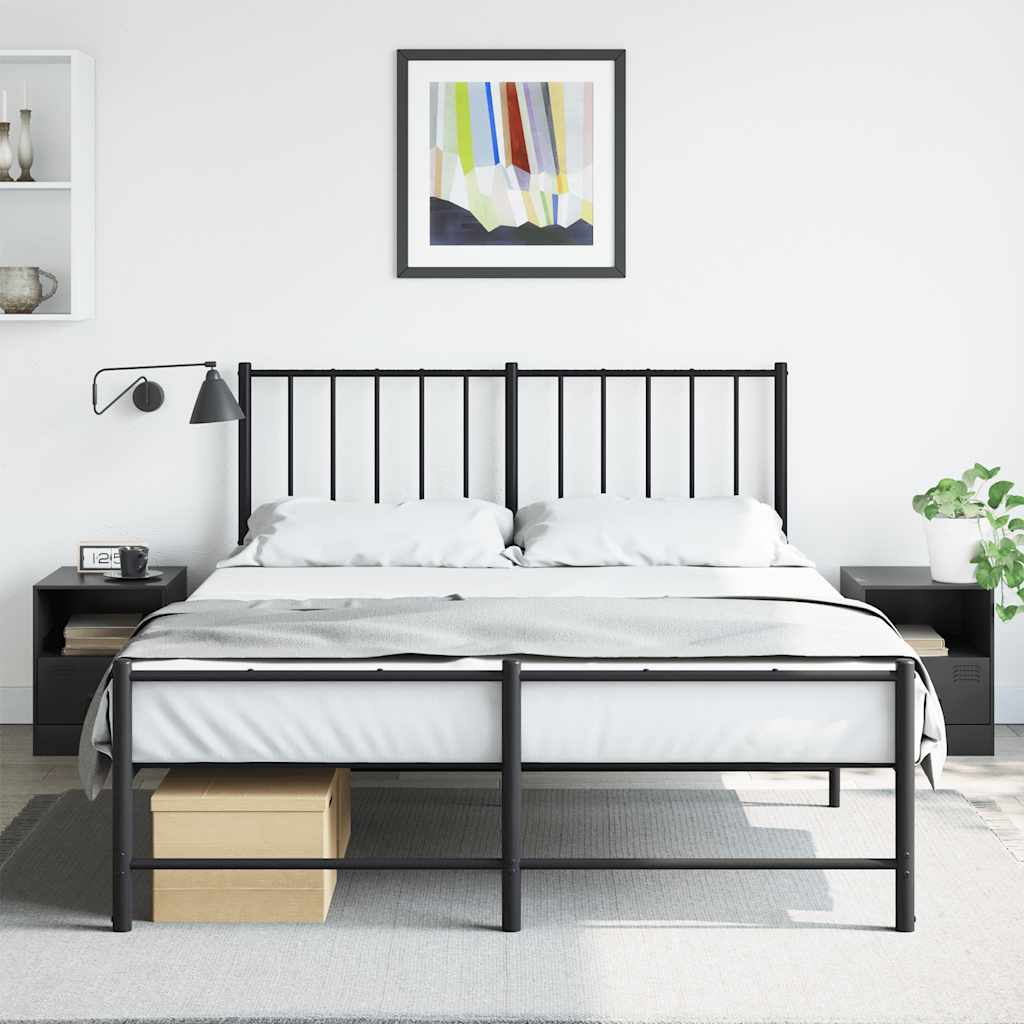 Bedside Cabinets 2pcs Black 34.5x39x44 cm Steel - vid-841752 - Design Hut