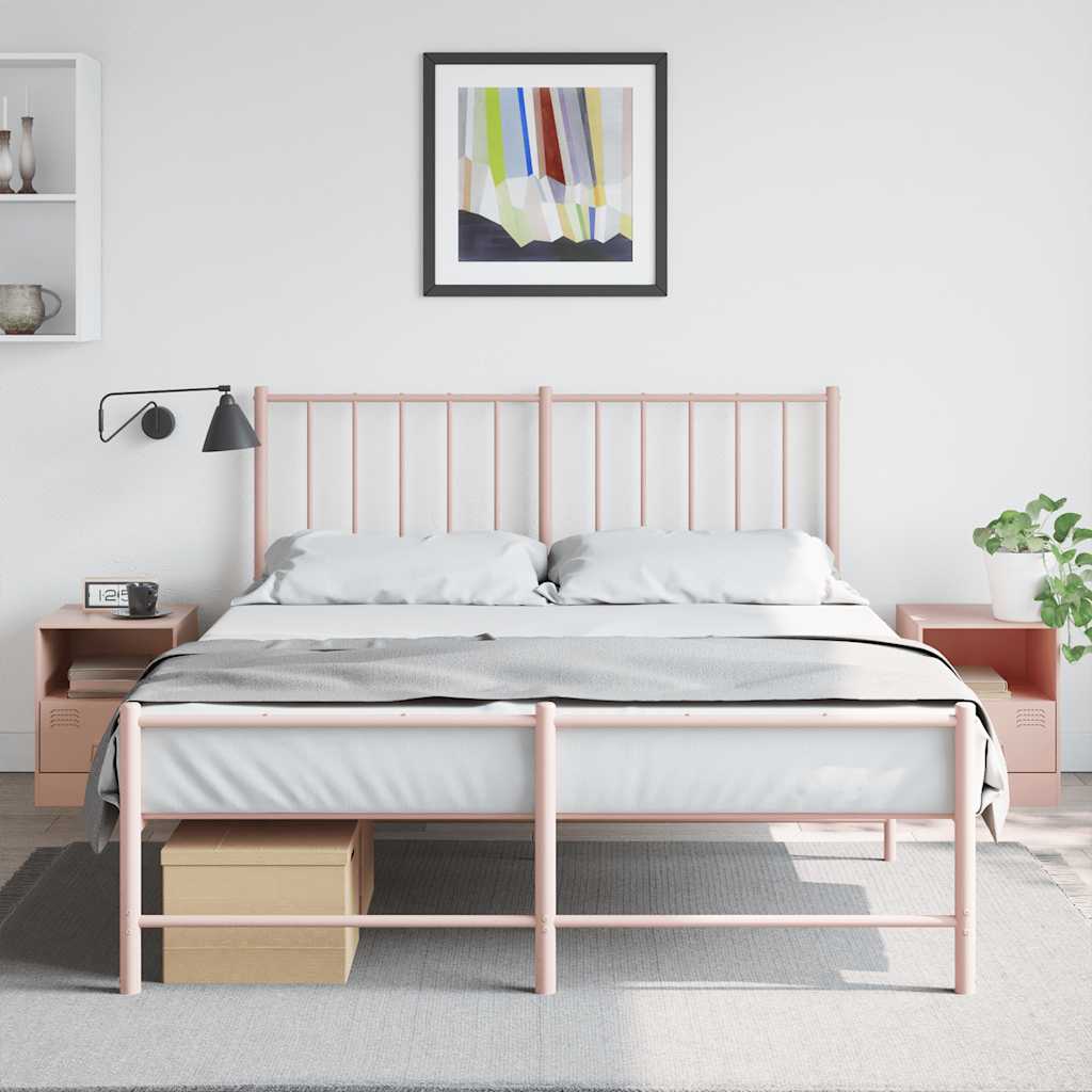 Bedside Cabinets 2pcs Pink 34.5x39x44 cm Steel - Design Hut