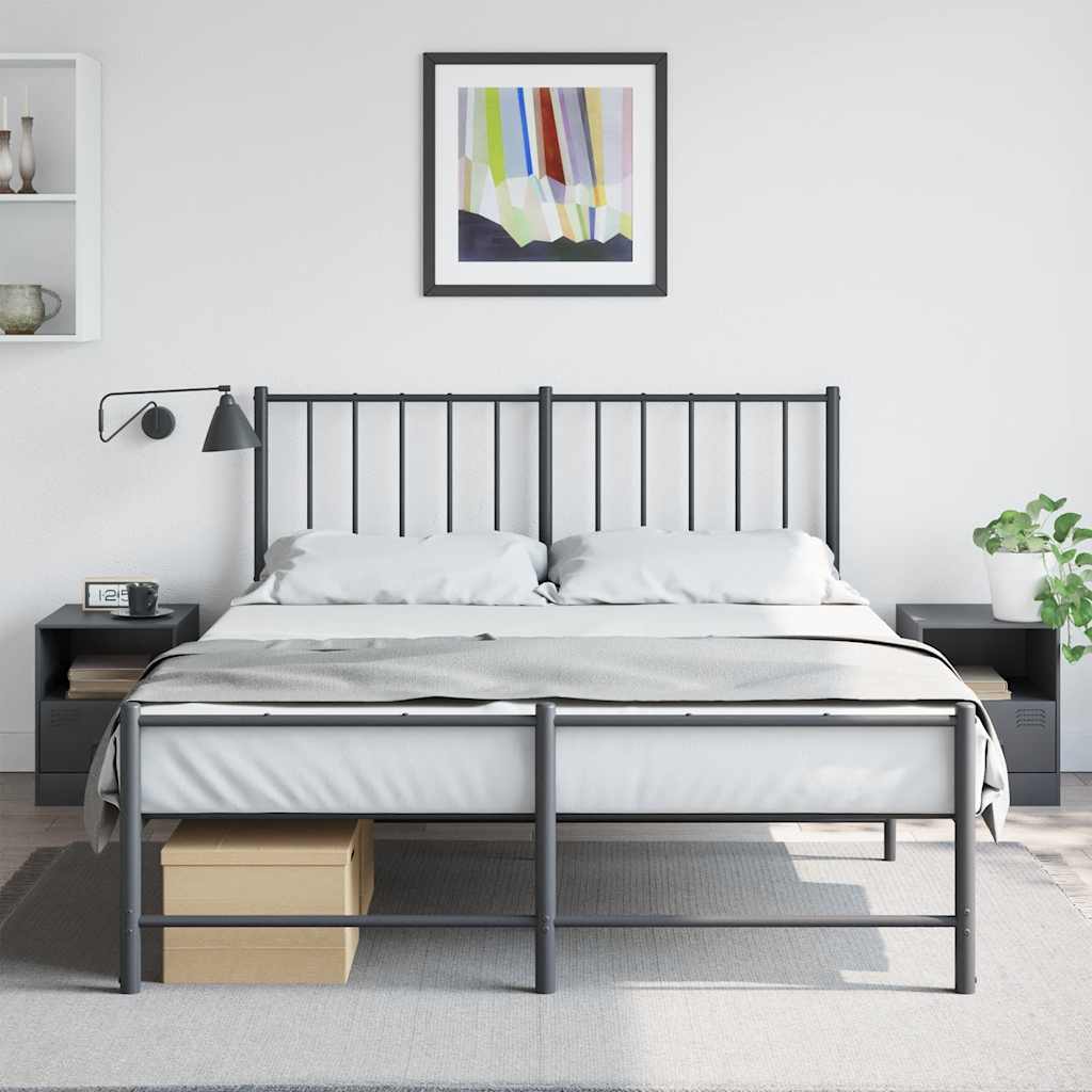 Bedside Cabinets 2 pcs Anthracite 34.5x39x44 cm Steel - vid-841756 - Design Hut