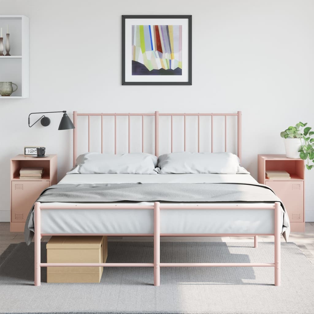 Bedside Cabinets 2pcs Pink 34.5x39x62 cm Steel - Discount Dealers