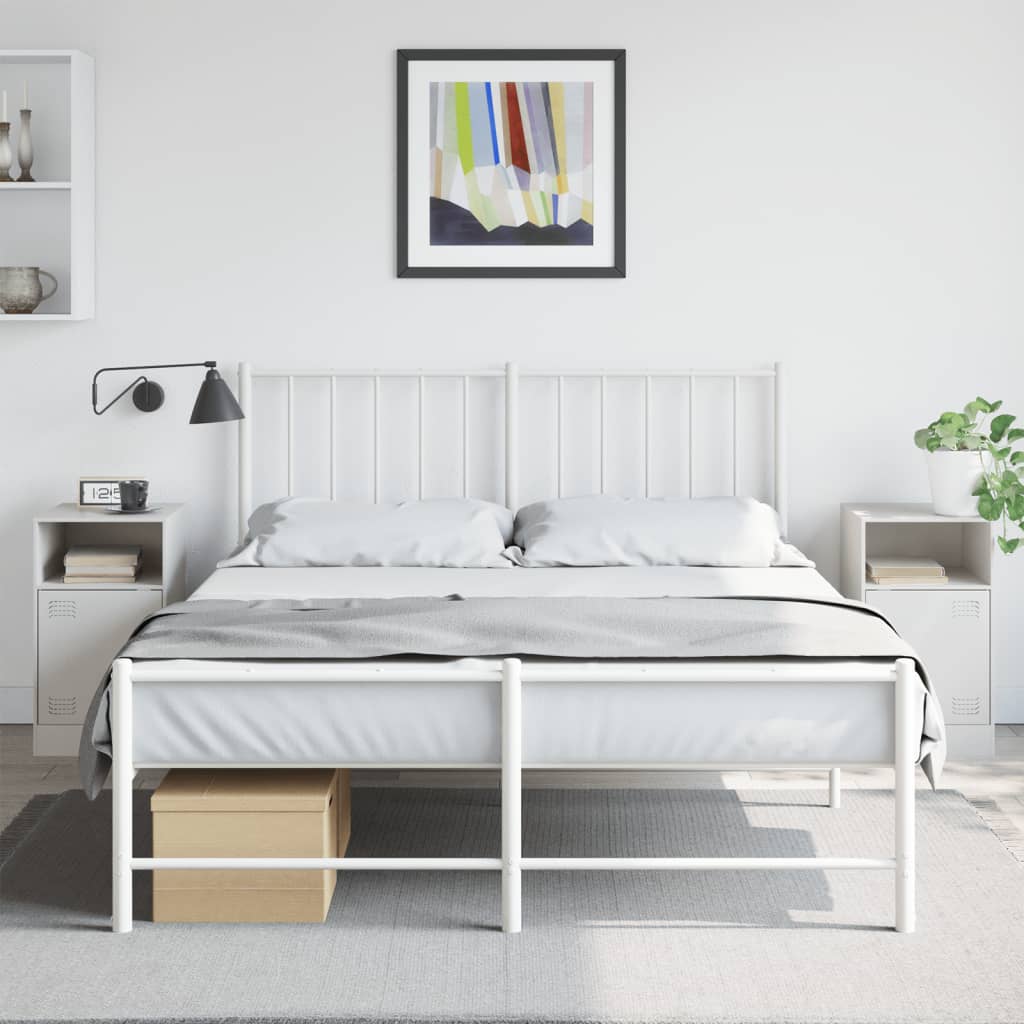 Bedside Cabinets 2 pcs White 34.5x39x62 cm Steel - vid-841774 - Discount Dealers