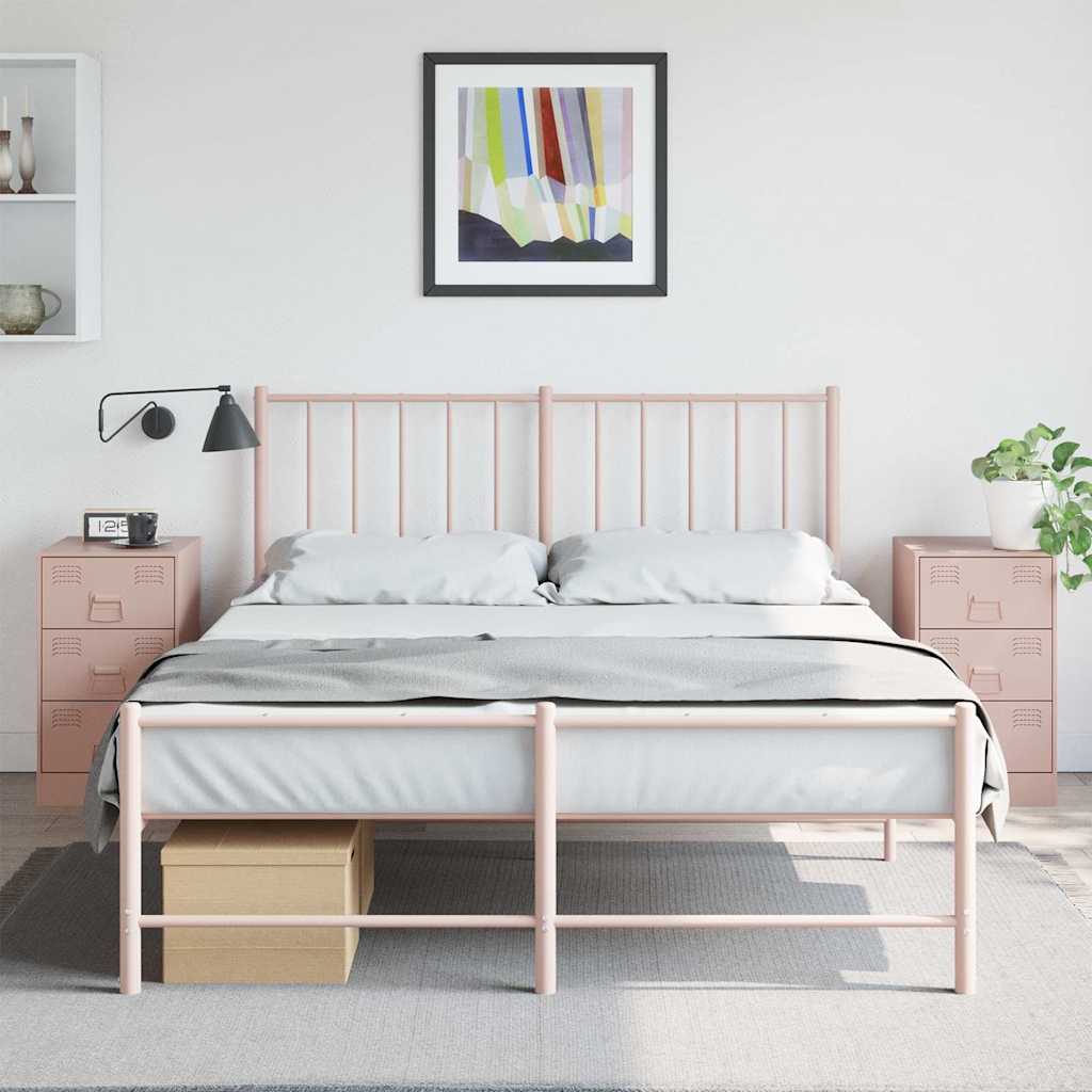 Bedside Cabinets 2 pcs Pink 34.5x39x62 cm Steel - Discount Dealers