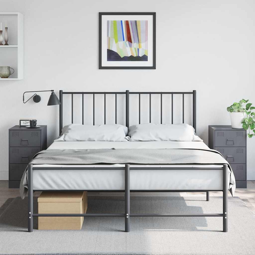 Bedside Cabinets 2 pcs Anthracite 34.5x39x62 cm Steel - Discount Dealers