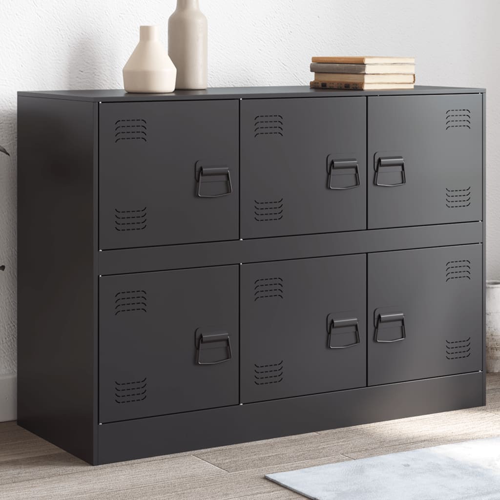 Sideboard Black 99x39x73 cm Steel - vid-841793 - Decor Base