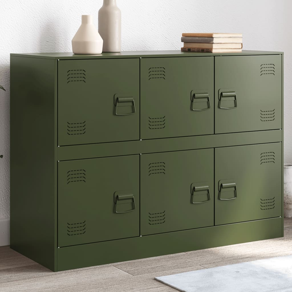 Sideboard Olive Green 99x39x73 cm Steel - Unbeatable Bargains