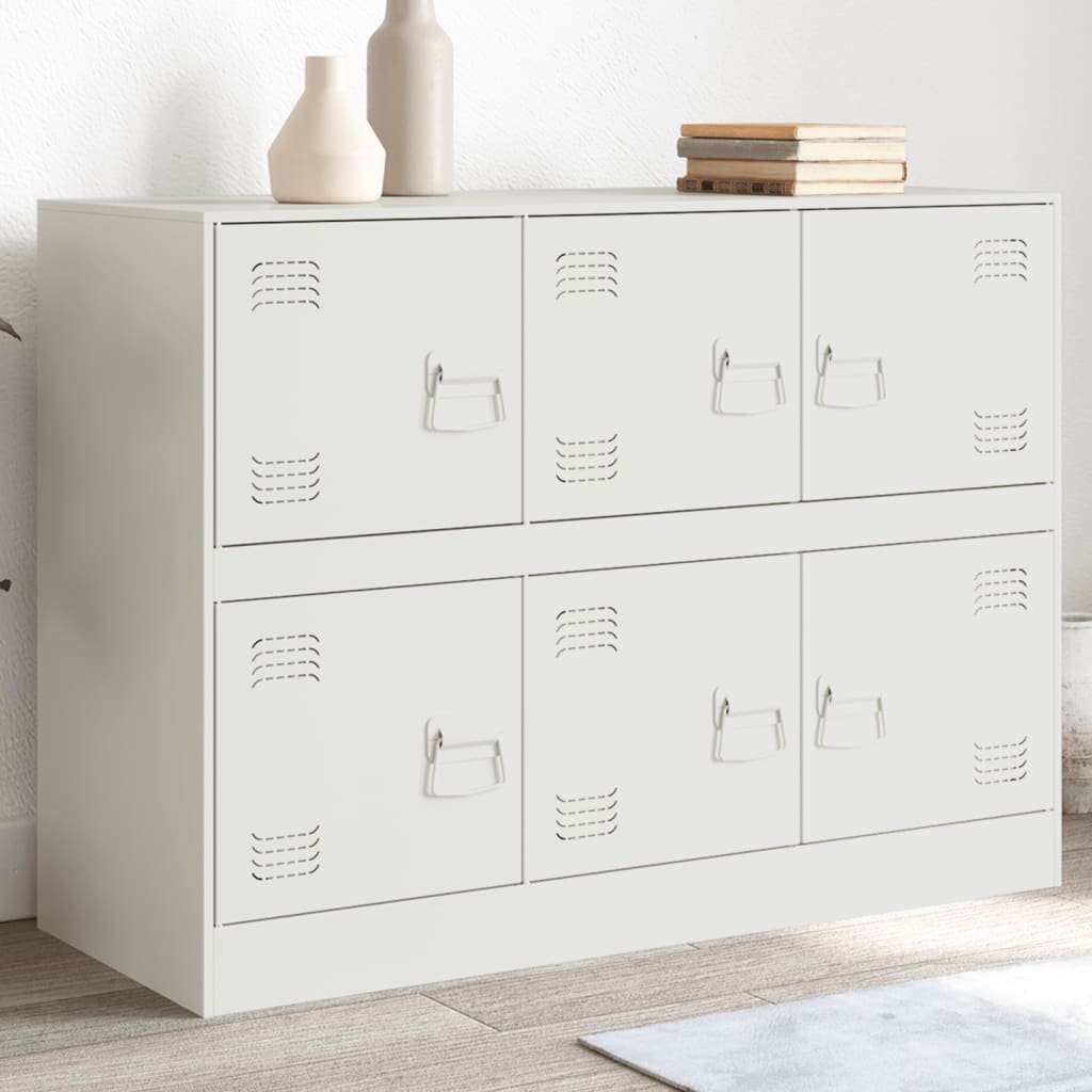 Sideboard White 99x39x73 cm Steel - Decor Base