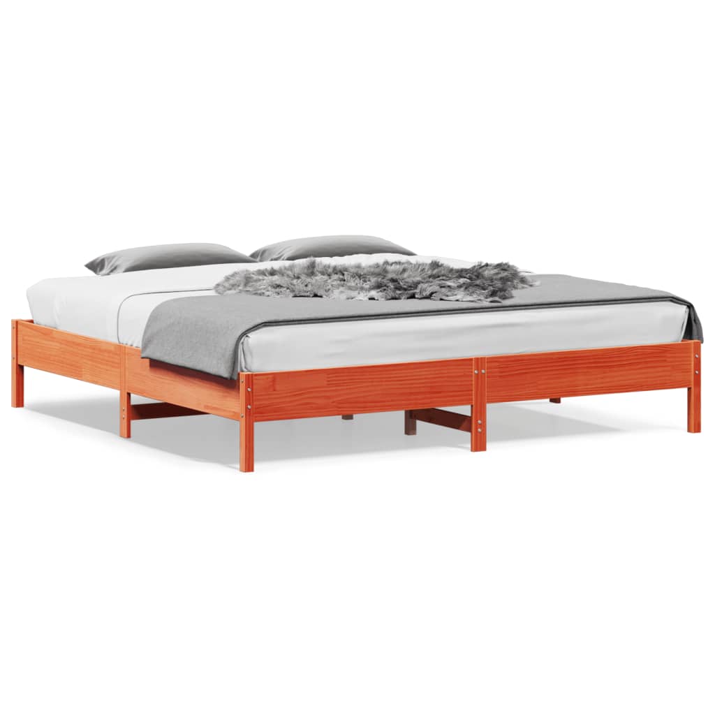Bedframe Wax Brown 180x200cm Super King Solid Wood Pine - All Things Good
