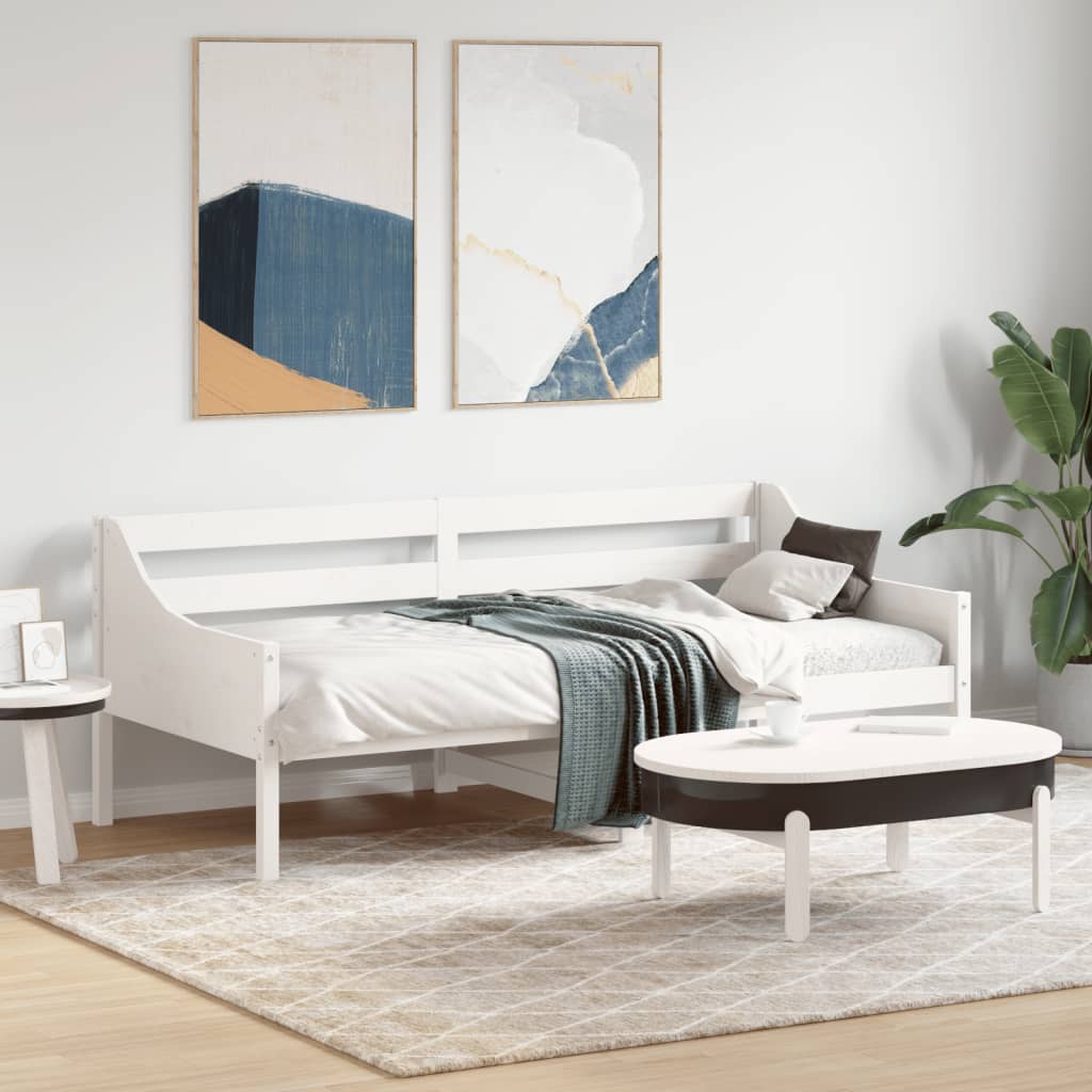 Daybed White 90x190cm Single Solid Wood Pine - Style and Chic