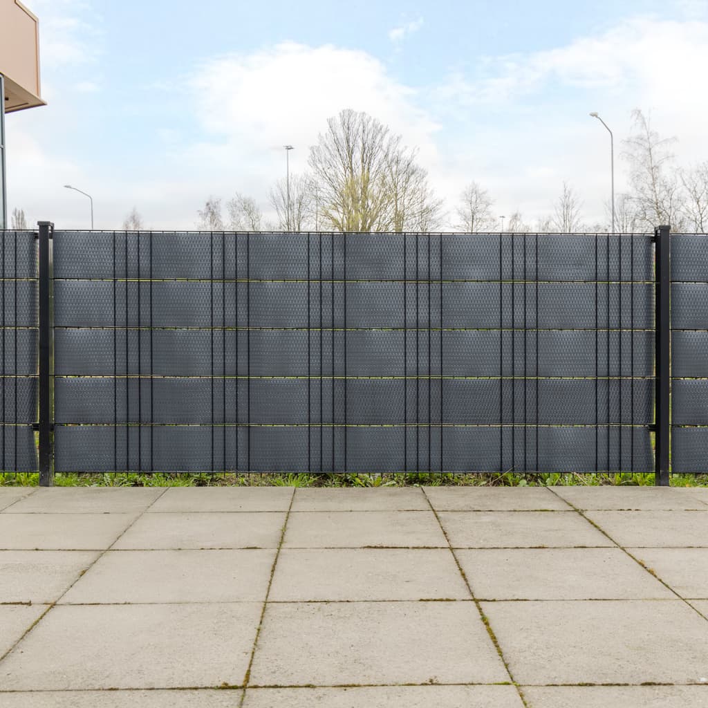 Balcony Screens 10 pcs Anthracite 255x19 cm Poly Rattan - Charlotte Dunes