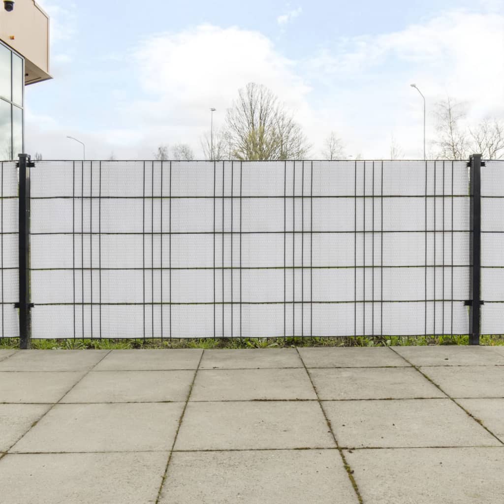 Balcony Screens 10 pcs White 255x19 cm Poly Rattan - Charlotte Dunes