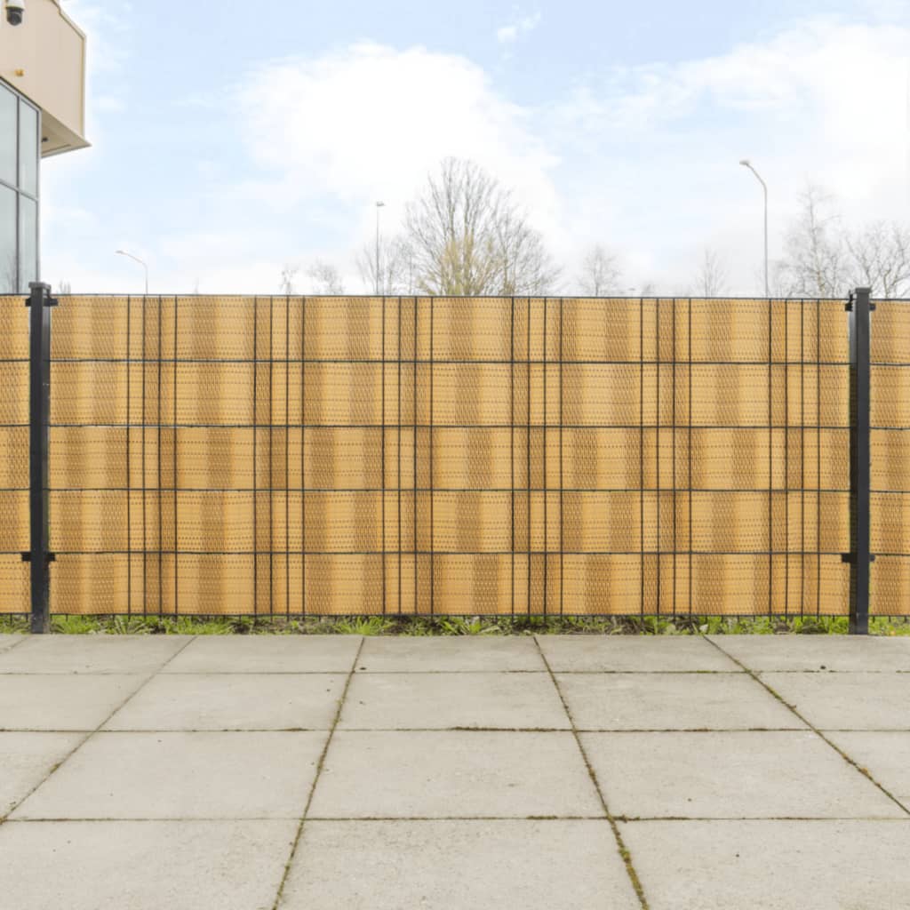 Balcony Screens 10 pcs Light Brown 255x19 cm Poly Rattan - Charlotte Dunes
