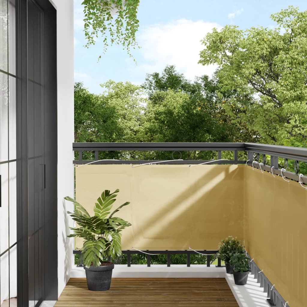 Balcony Screen Sand 75x400 cm 100% Polyester Oxford - Merkel Designers