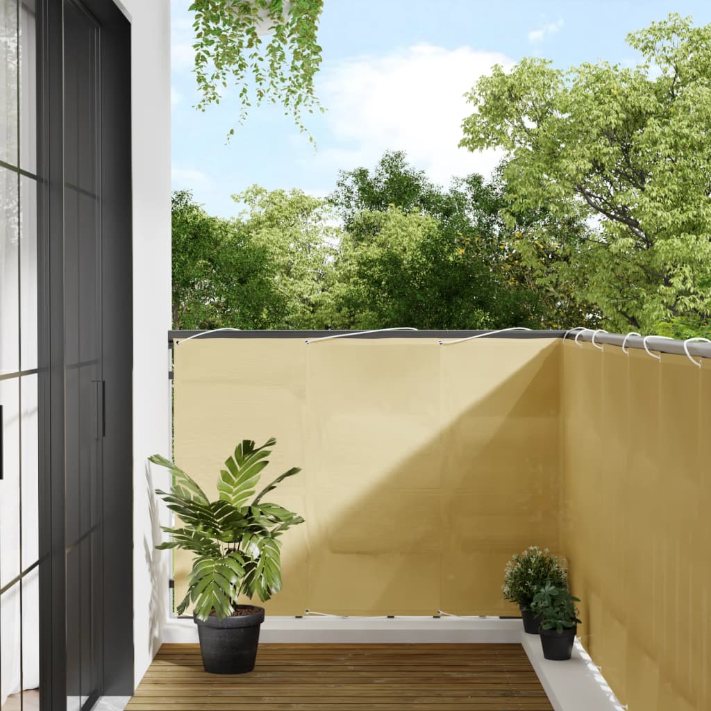 Balcony Screen Sand 120x400 cm 100% Polyester Oxford - Direct Imports