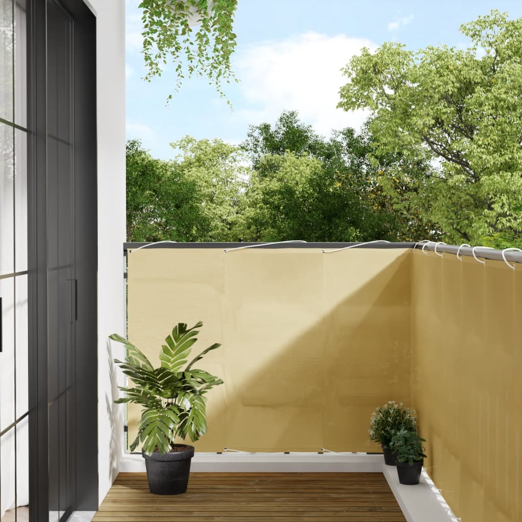 Balcony Screen Sand 120x500 cm 100% Polyester Oxford - Direct Imports