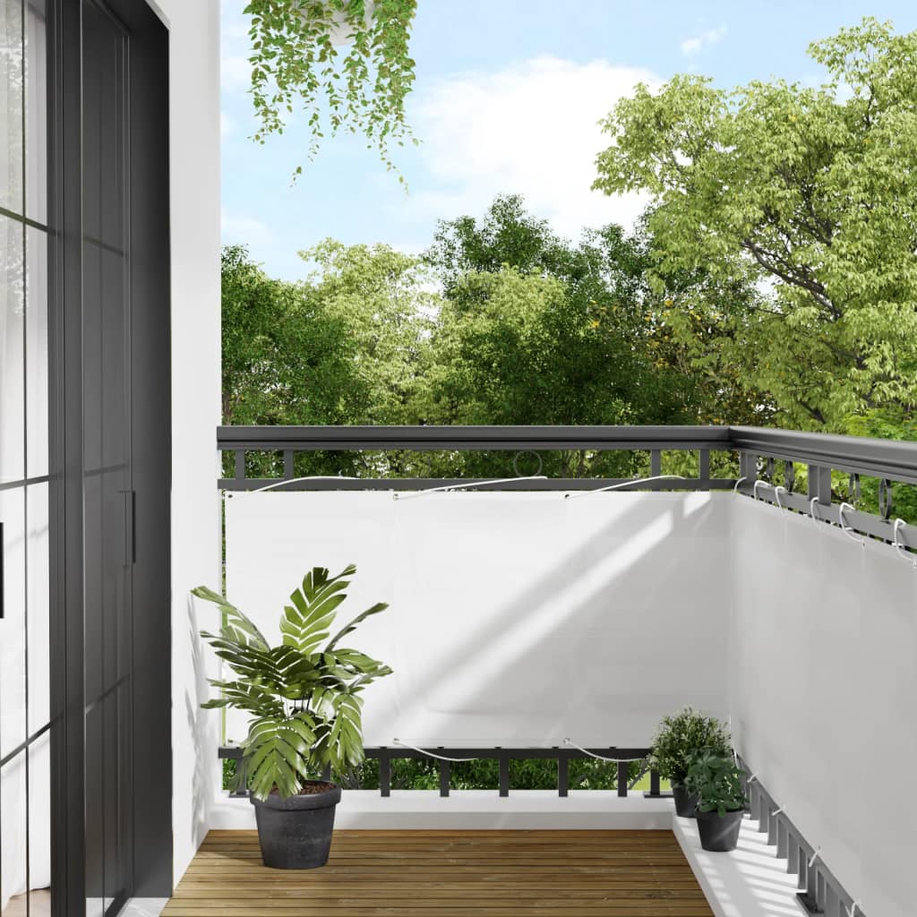 Balcony Screen White 75x700 cm 100% Polyester Oxford - The Home Maker