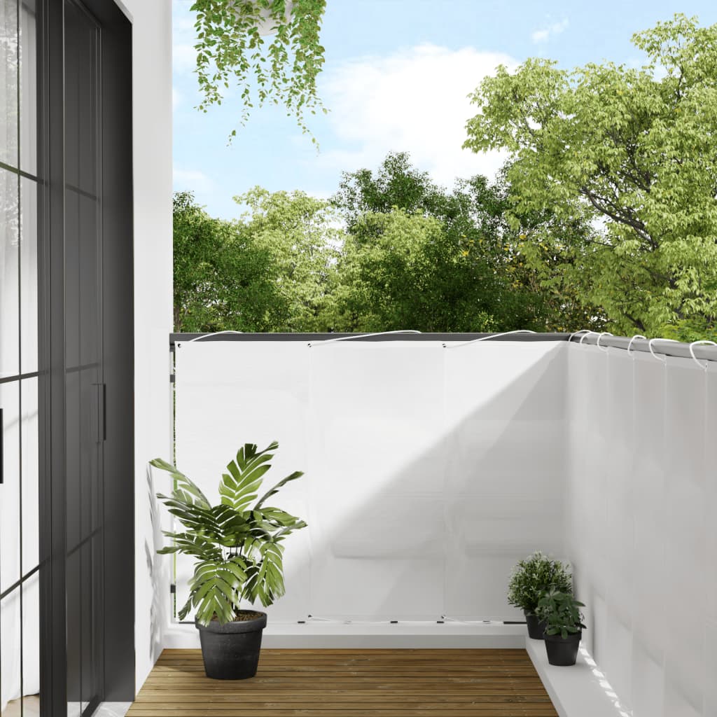 Balcony Screen White 120x700 cm 100% Polyester Oxford - All Things Good