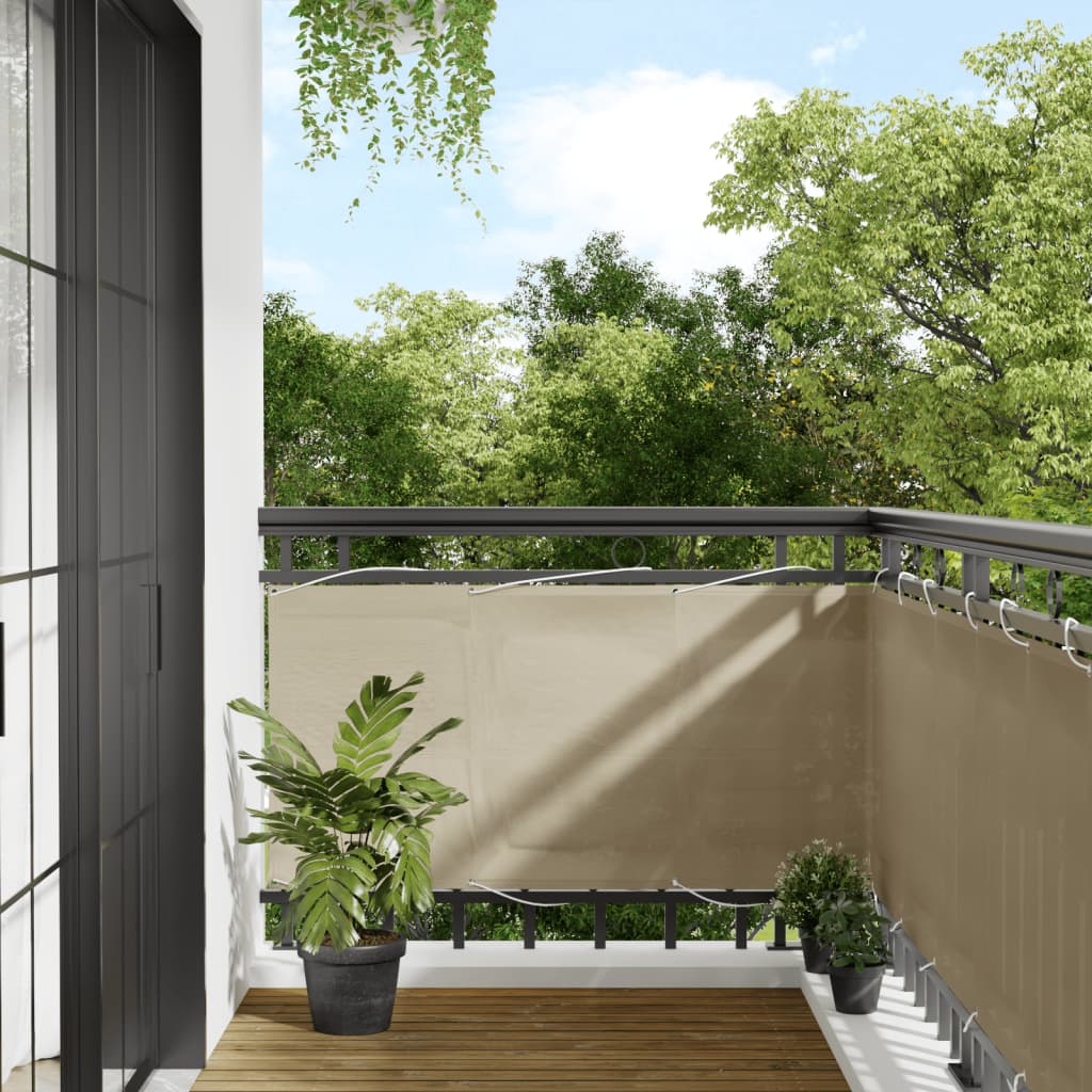 Balcony Screen Beige 75x700 cm 100% Polyester Oxford - Merkel Designers
