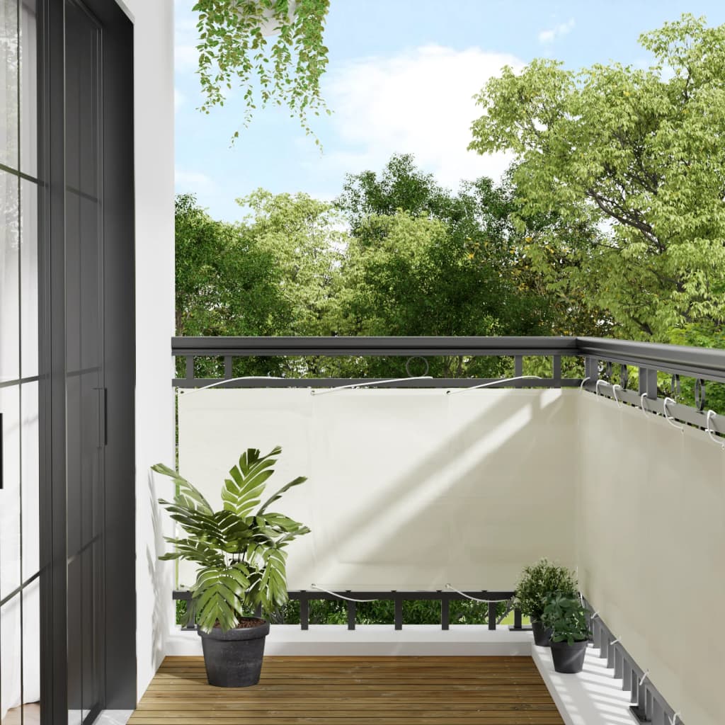 Balcony Screen Cream 75x1000 cm 100% Polyester Oxford - Style and Chic