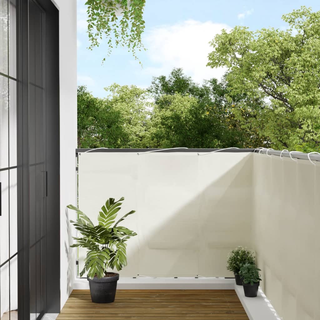 Balcony Screen Cream 120x700 cm 100% Polyester Oxford - Style and Chic