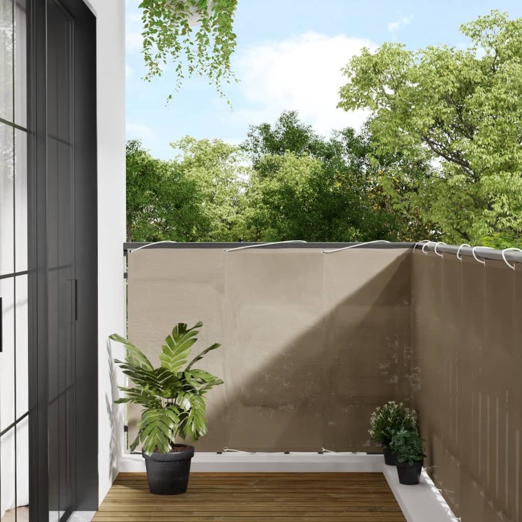 Balcony Screen Taupe 120x700 cm 100% Polyester Oxford - The Home Maker