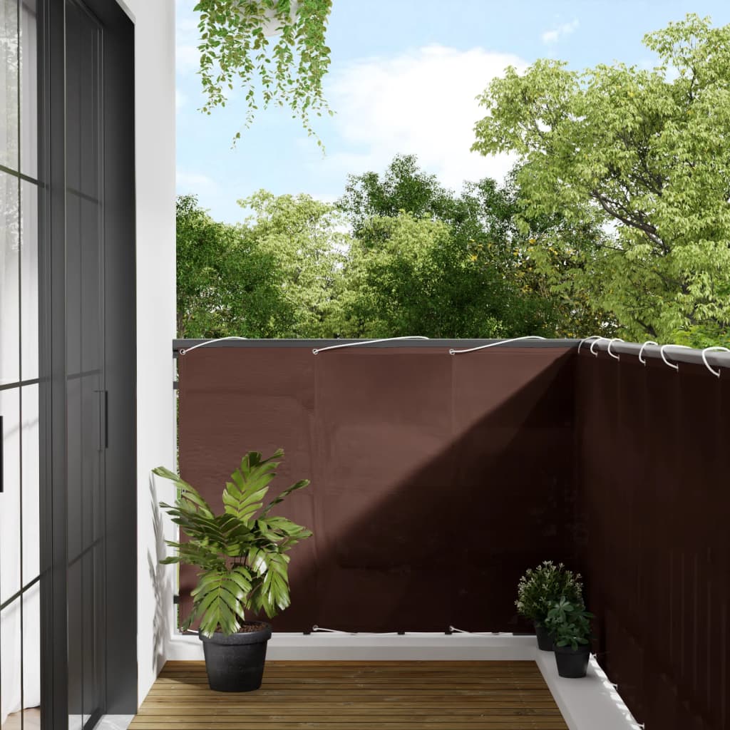 Balcony Screen Brown 120x800 cm 100% Polyester Oxford - All Things Good