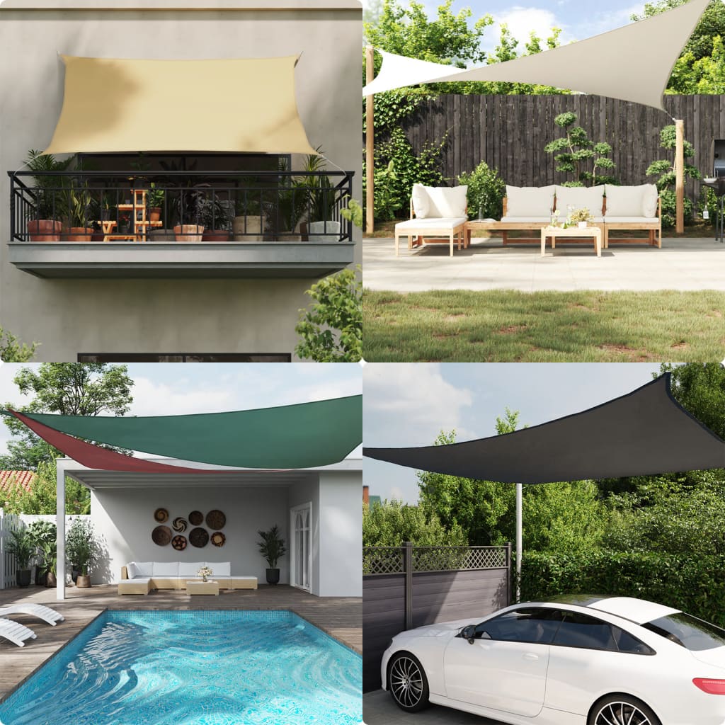 Sun Shade Sail Sand 3x2 m 100% Polyester Oxford - Direct Imports