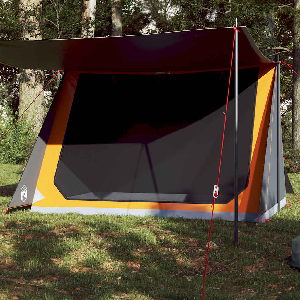 Camping Tent 2-Person Grey and Orange Waterproof - Charlotte Dunes