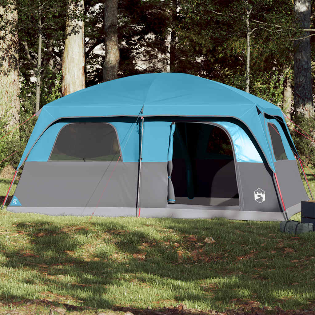 Family Tent Cabin 10-Person Blue Waterproof - Charlotte Dunes