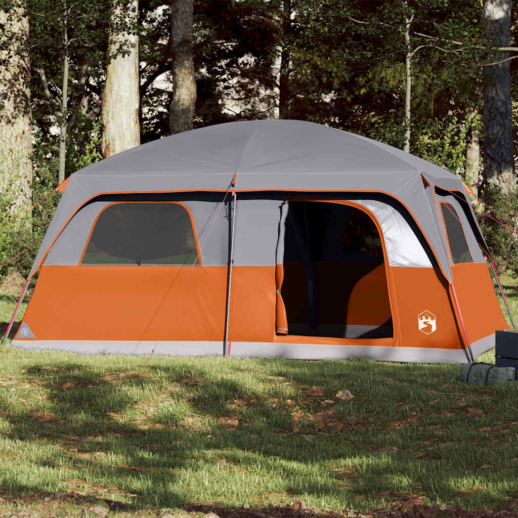 Family Tent Cabin 10-Person Grey and Orange Waterproof - Charlotte Dunes