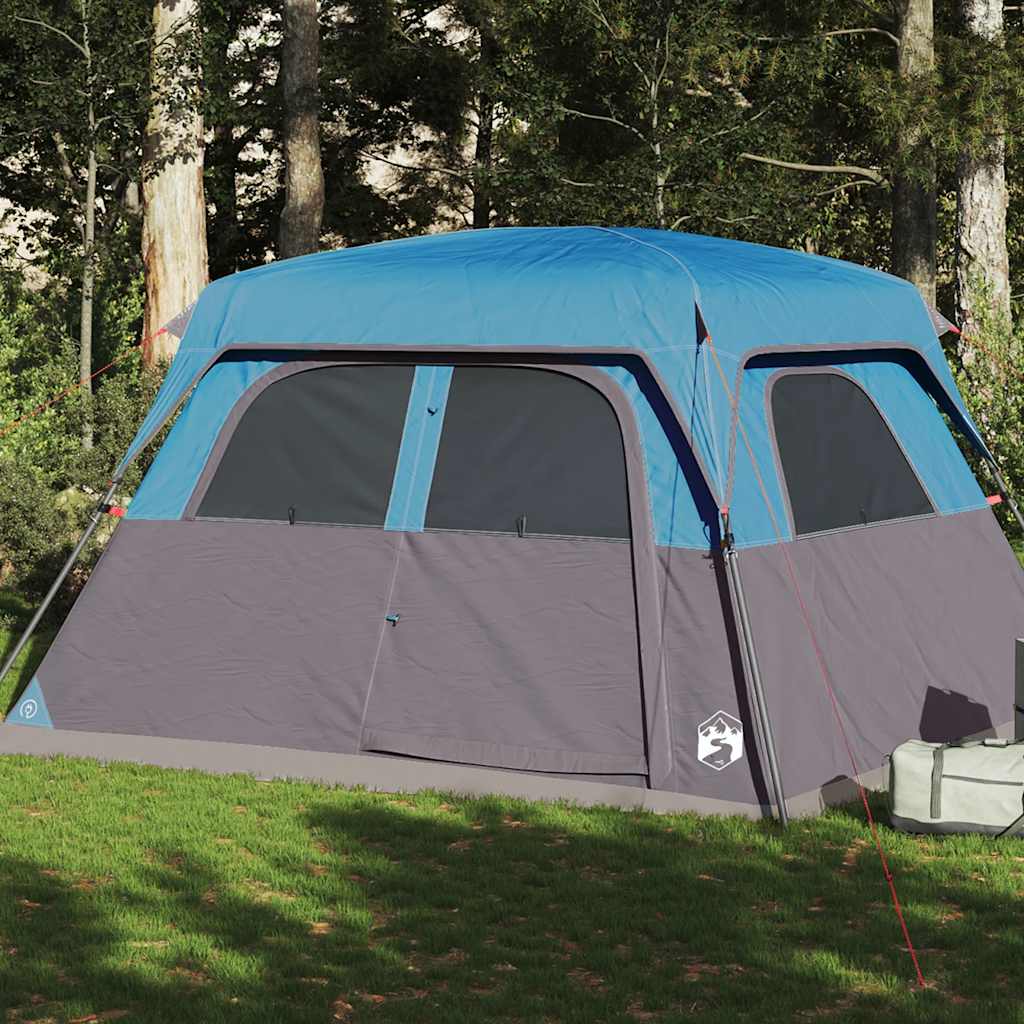Family Tent Cabin 6-Person Blue Waterproof - Sid & Sam