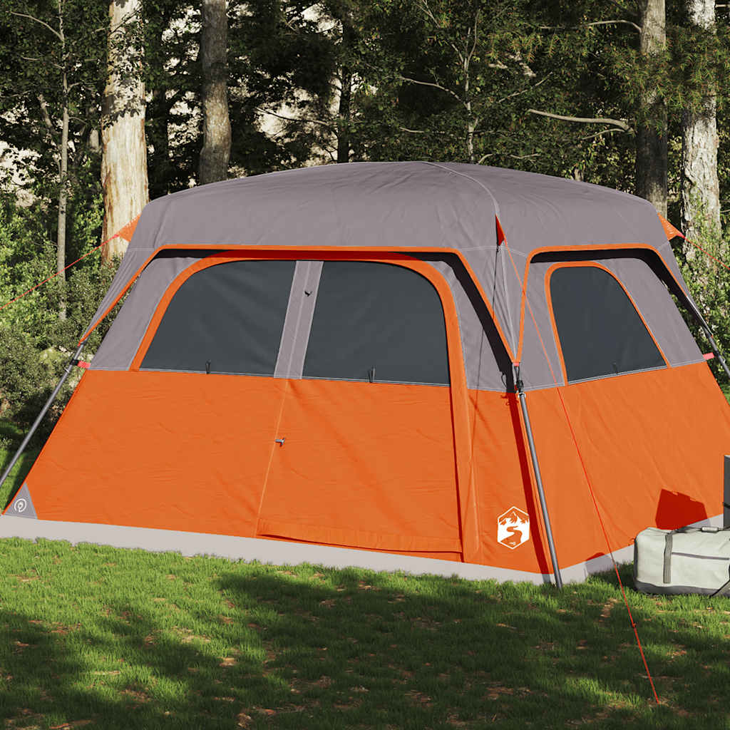 Family Tent Cabin 6-Person Orange Waterproof - Charlotte Dunes