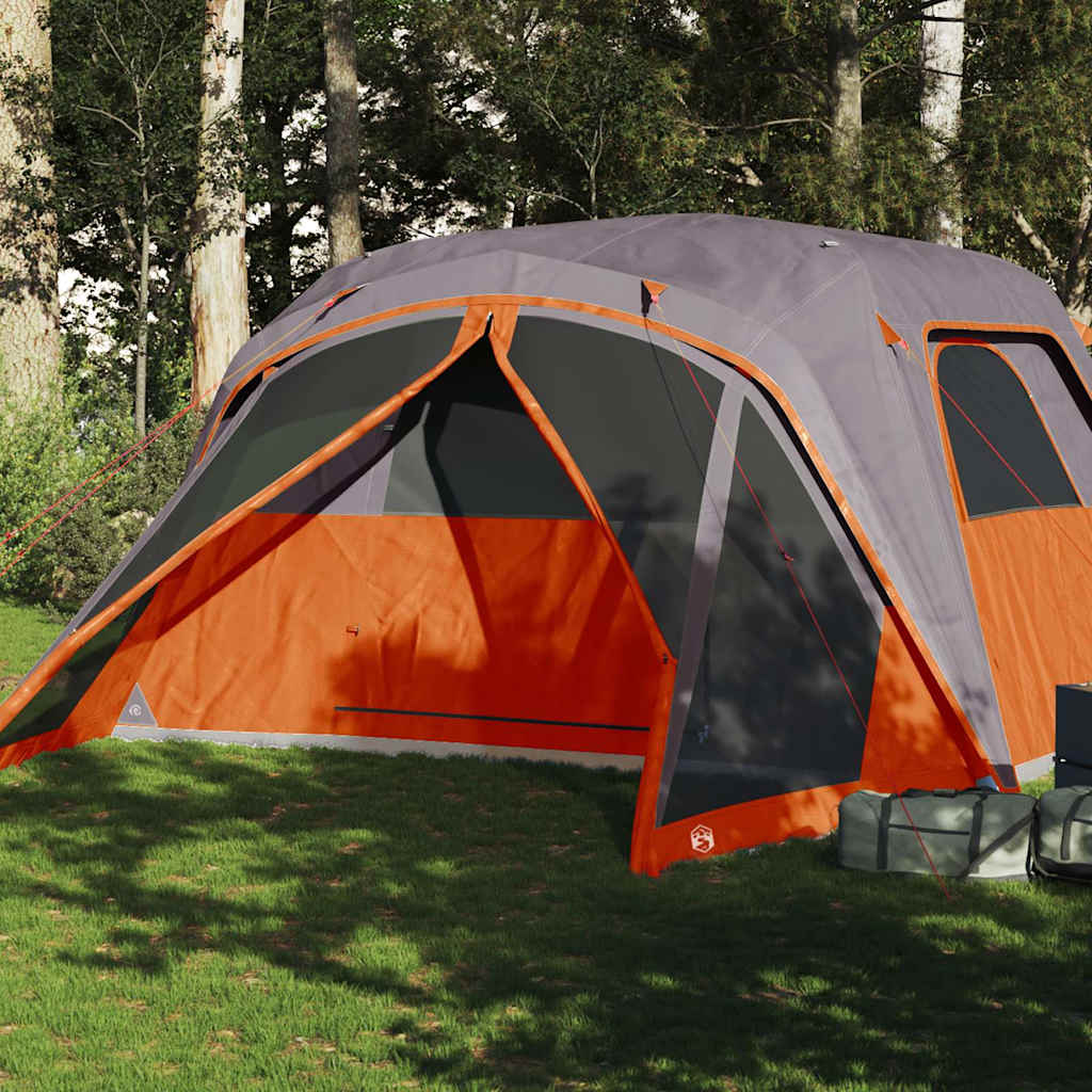 Family Tent with Porch 6-Person Grey and Orange Waterproof - Charlotte Dunes