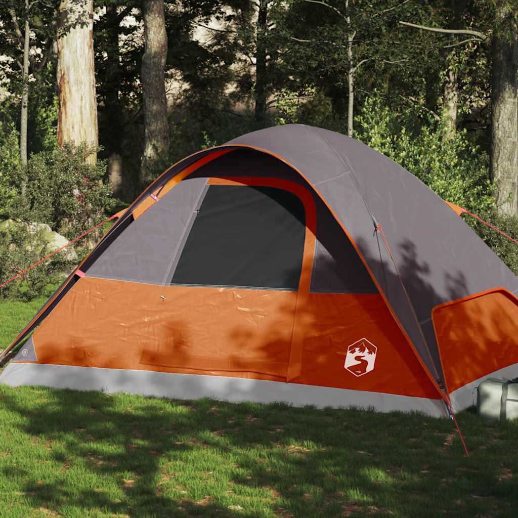 Family Tent Dome 6-Person Orange Waterproof - vid-94553 - Charlotte Dunes