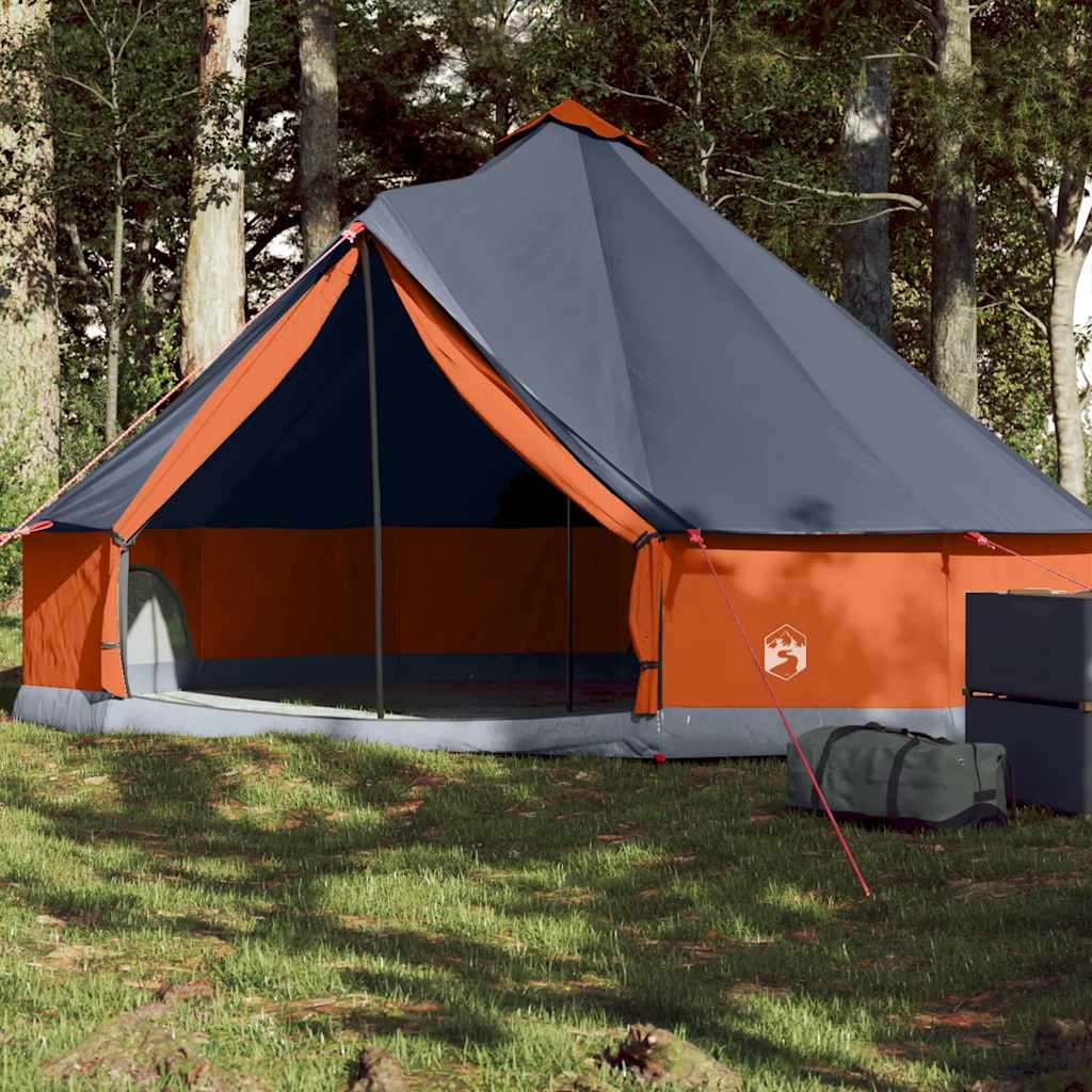 Family Tent Tipi 6-Person Grey and Orange Waterproof - Millennium Furniture